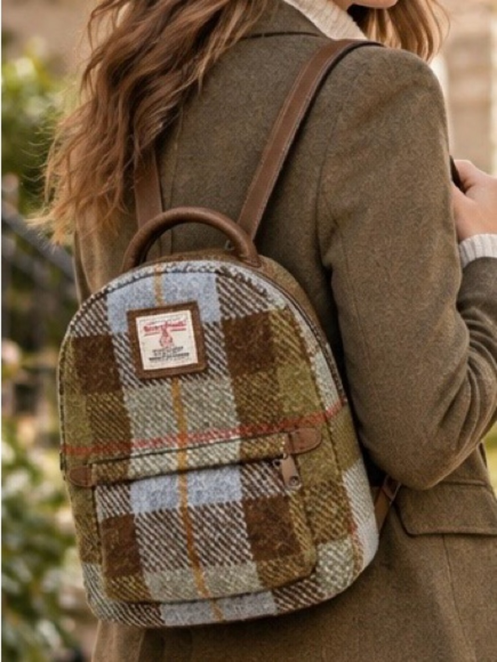 Harris Tweed MacLeod Tartan Mini Backpack Brown Plaid NWT